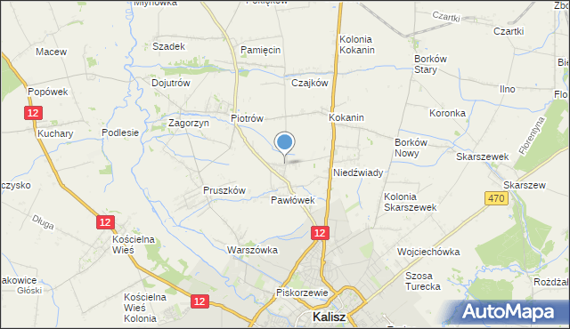 mapa Kolonia Pawłówek, Kolonia Pawłówek na mapie Targeo